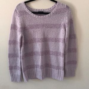 Purple sparking striped knit sweater